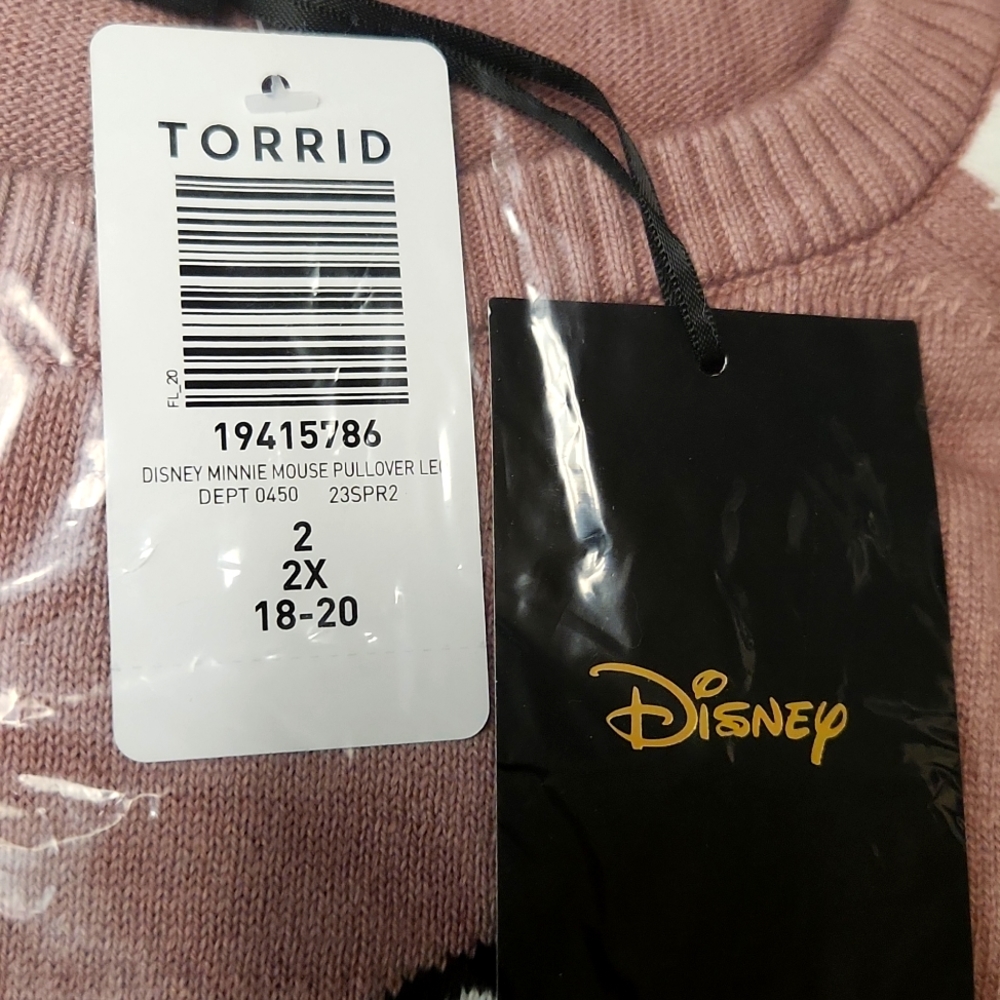 ❤️NWT TORRID SWEATER, MICKEY MINNIE MOUSE LEOPARD PRINT BOW PLUS SIZE 2X - Picture 4 of 9
